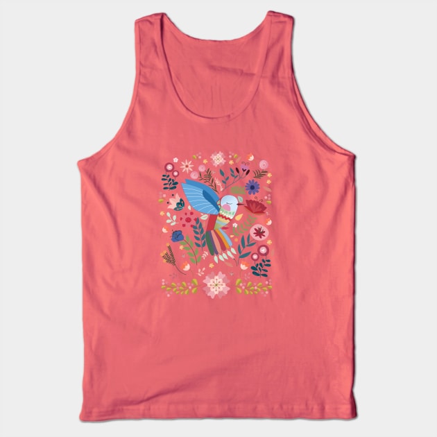 Folk Art Hummingbird Tank Top by LittleBunnySunshine